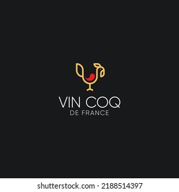 Roaster, Wine And France For Restaurant Or Tap Bar Logo Design