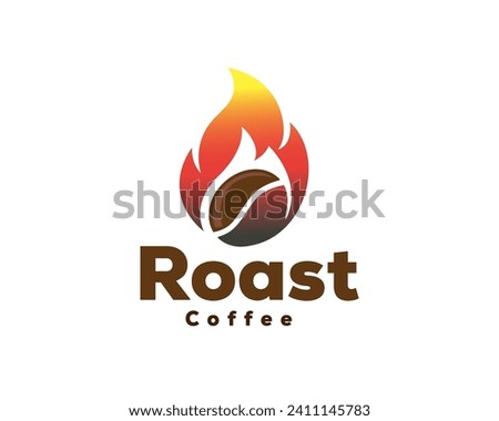 roasting bean hot fire logo icon symbol design template illustration inspiration