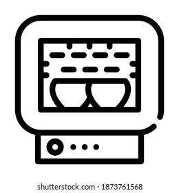 roasting chamber line icon vector. roasting chamber sign. isolated contour symbol black illustration