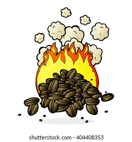 roasting coffee beans cartoon