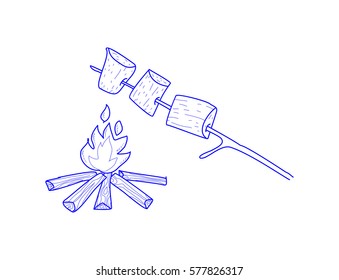 roasting marshmallow doodle