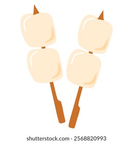 Roasting marshmallow on a stick