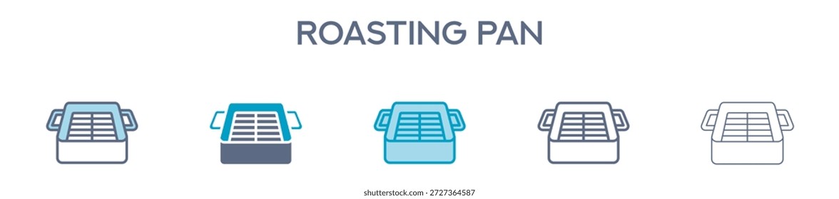 Elemento De Cacerola De Tostado Para Diseño Gráfico - Estilos Múltiples. Ilustración vectorial De Dos Colores Y Negro. Los Diseños Múltiples De Los Iconos Se Pueden Utilizar Para El Móvil, Ui, Web