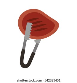 Roasting utensil with meat icon vector illustration design