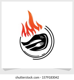 roasts and fire vintage, restaurant logo design inspirations