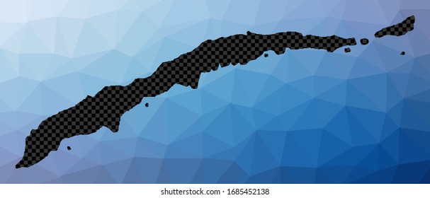 Roatan geometric map. Stencil shape of Roatan in low poly style. Astonishing island vector illustration.