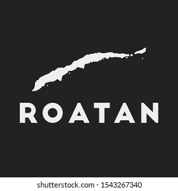 Roatan icon. Island map on dark background. Stylish Roatan map with island name. Vector illustration.
