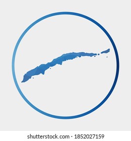 Icono de Roatan. Mapa poligonal de la isla en anillo de gradiente. Signo Rodo bajo de poli Roatan. Ilustración vectorial.