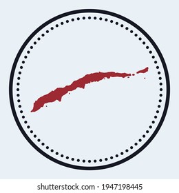 Roatan round stamp. Round logo with island map and title. Stylish minimal Roatan badge with map. Vector illustration.