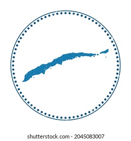Roatan sticker. Travel rubber stamp with map of island, vector illustration. Can be used as insignia, logotype, label, sticker or badge of the Roatan.