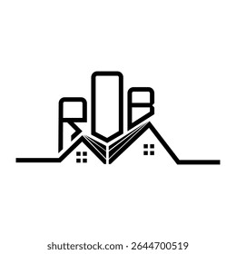 ROB Real State logo design, ROB simple and modern logo. ROB luxurious alphabet design  