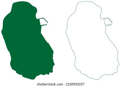 Robben Island (Republic of South Africa, RSA, Table Bay) map vector illustration, scribble sketch Robbeneiland map