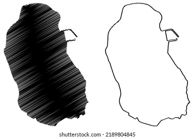 Robben Island (Republic of South Africa, RSA, Table Bay) map vector illustration, scribble sketch Robbeneiland map