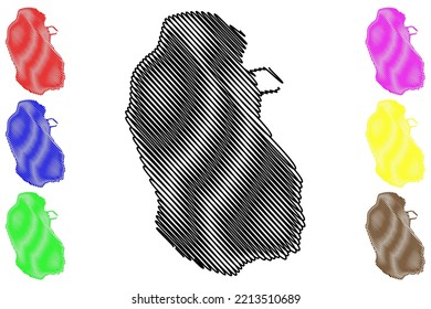 Robben Island (Republic of South Africa, RSA, Table Bay) map vector illustration, scribble sketch Robbeneiland map