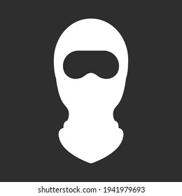 Robber balaclava or ski mask, raider face mask of terrorists, vector