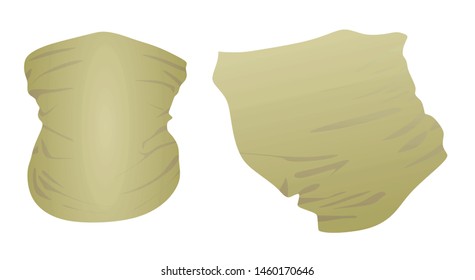 Robber beige neck scarf. vector illustration