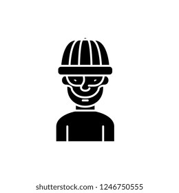 Robber black icon, vector sign on isolated background. Robber concept symbol, illustration 