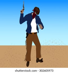 robber blocks the path of holding weapons