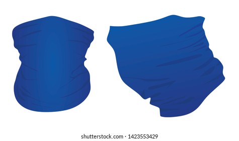 Robber blue neck scarf. vector illustration