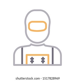 robber colour line vector icon
