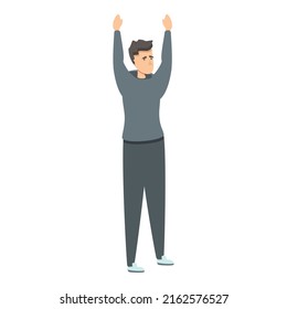 Robber defence icon cartoon vector. Martial fight. People attack