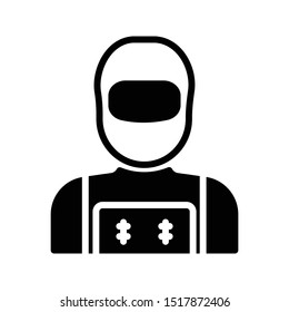 robber glyph flat vector icon