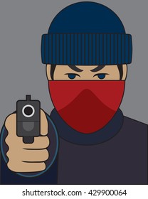 Robber With Gun is mugging his intended victim