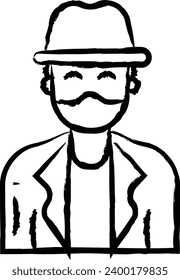 robber hand drawn vector illustration