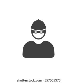 Robber Icon On The White Background