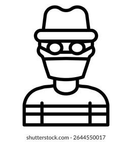 Signo de conjunto de contorno de icono de ladrón