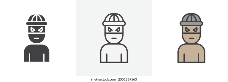 Paquete de iconos de ladrón. Ilustración vectorial. EPS10