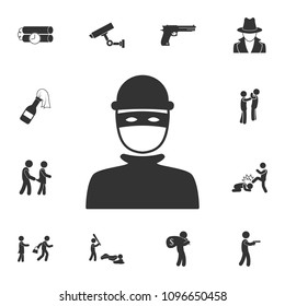 Robber icon. Simple element illustration. Robber symbol design from Crime collection set. Can be used for web and mobile on white background