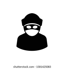 Robber icon in trendy flat style isolated on white background. Symbol for your web site design, logo, app, UI. Vector illustration, EPS