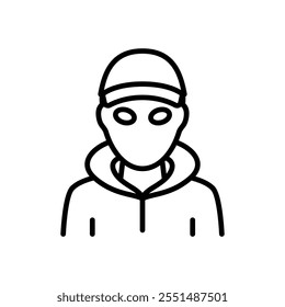 robber icon vector, line style icon