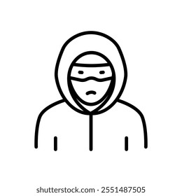 robber icon vector, line style icon