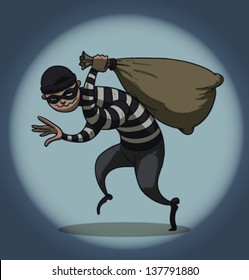 Robber in mask 07, vector