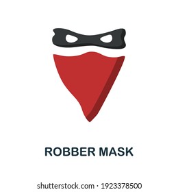 Robber Mask flat icon. Color simple element from wild west collection. Creative Robber Mask icon for web design, templates, infographics and more