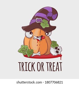 ROBBER PUMPKIN Halloween Gracioso Diseño Plano Dibujo A Mano Ilustración De Vectores Para Impresión