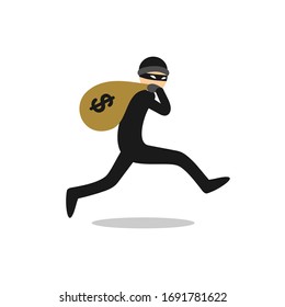 Robber run illustration clipart vector