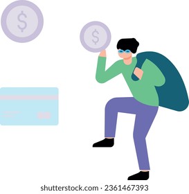 The robber is stealing money.