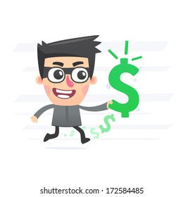 Robber with stolen money