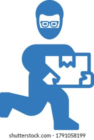 Robber, thief icon / blue color