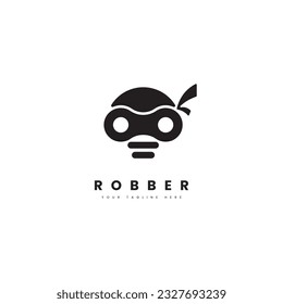 Robber vector logo. Robber mask with a gas mask, for the crime logo.