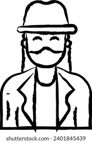 robber woman hand drawn vector illustration