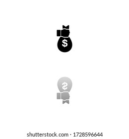 Robo. Símbolo negro sobre fondo blanco. Ilustración simple. Icono de vector plano. Sombra de reflexión de espejo. Se puede utilizar en proyectos de logotipo, web, móvil e interfaz de usuario