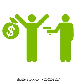 Robbery icon from Business Bicolor Set. This flat vector symbol uses eco green color, rounded angles, and isolated on a white background.