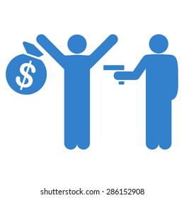 Robbery icon from Business Bicolor Set. This flat vector symbol uses cobalt color, rounded angles, and isolated on a white background.
