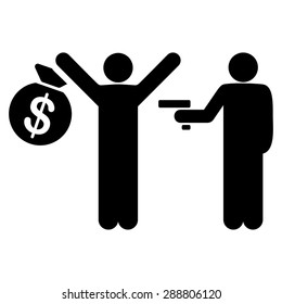 Robbery icon from Business Bicolor Set. This flat vector symbol uses black color, rounded angles, and isolated on a white background.