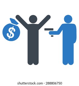 Robbery icon from Business Bicolor Set. This flat vector symbol uses smooth blue colors, rounded angles, and isolated on a white background.