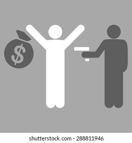Robbery icon from Business Bicolor Set. This flat vector symbol uses dark gray and white colors, rounded angles, and isolated on a silver background.